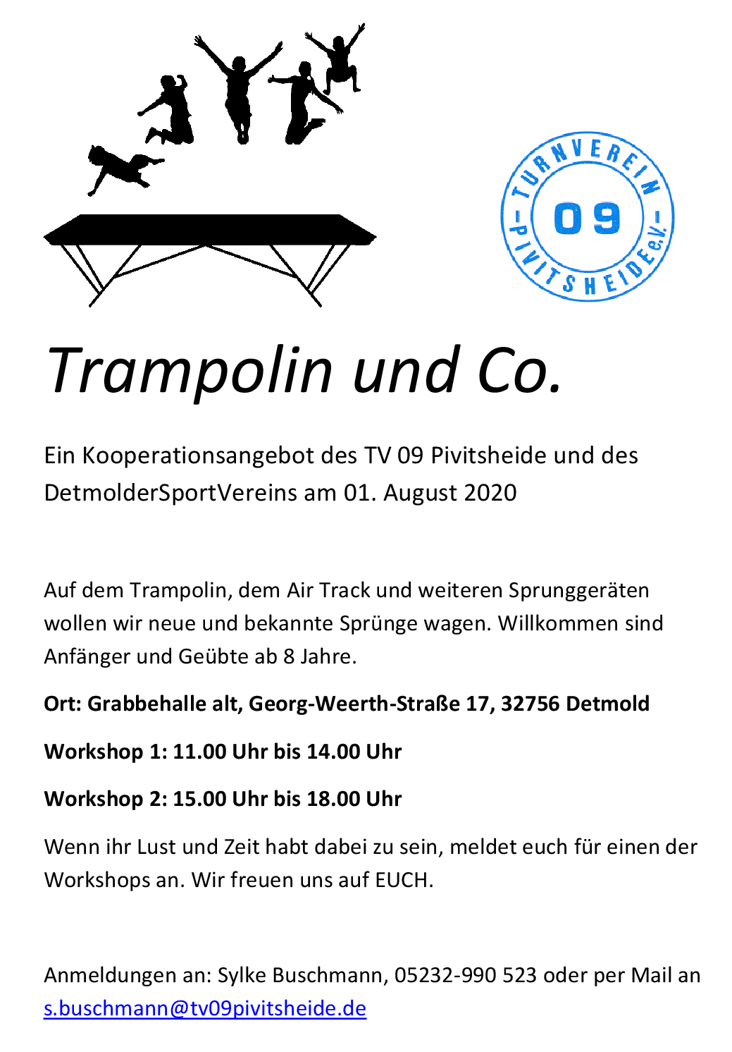 Trampolin und Co. Trampolinevent am 01.08.2020